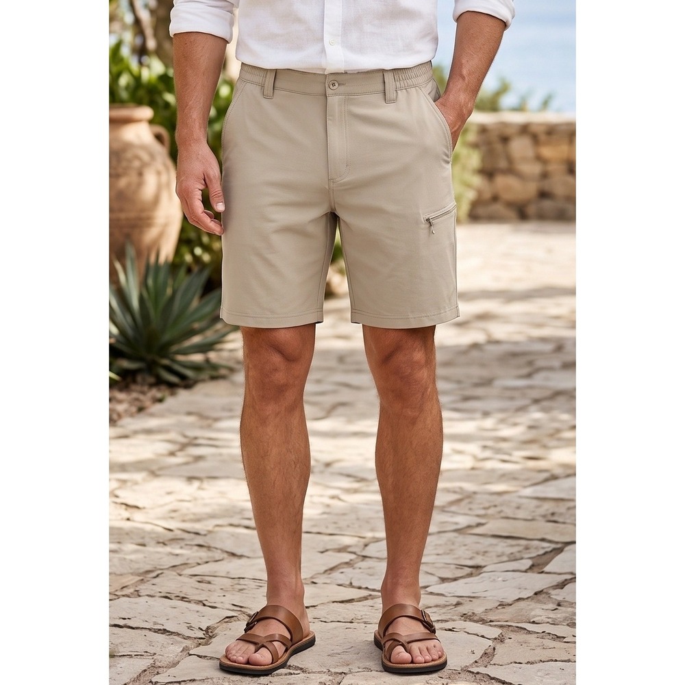 Weatherproof Vintage Utility Cargo Shorts Men's 36‎ Tan Stretch Gorpcore Reg Fit
